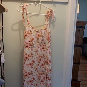 Abercrombie floral midi tie strap dress
